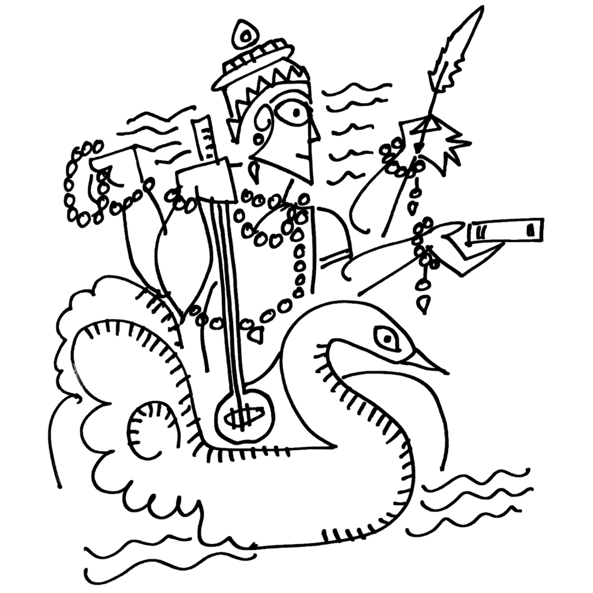 Jain Saraswati On Goose or Peacock